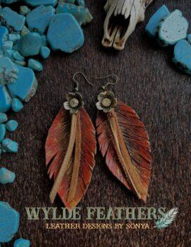 Bronze earrings with sunflower charm