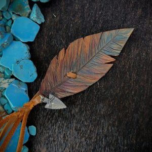saddle tan and teal with arrowhead