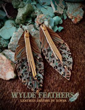 brown teal and leopard colors with gold bronze and rivets