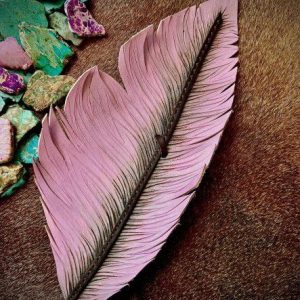 lilac pink with a hint of cream and brown lace