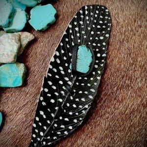 polka dot with turquoise stone