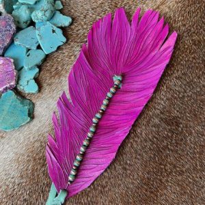 fuchsia paired with turquoise and copper beads