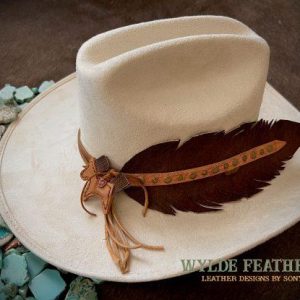 cowhide horse on white cowboy hat