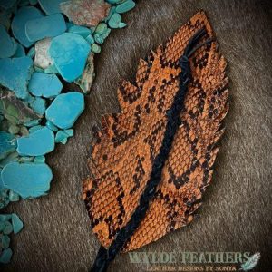 cognac with pattern python leather and black braids in center