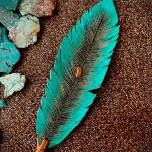 turquoise green with bronze and cognac lace