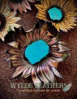 leather sunflower metallic green with magenta and brown and center how lite stone